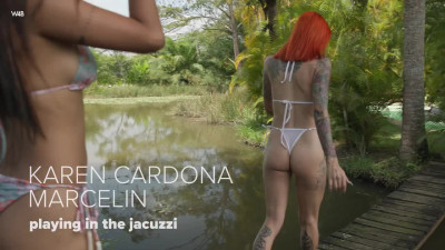 WatchBeauty Marcelin And Karen Cardona Playing In The Jacuzzi