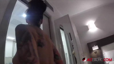 AltErotic Adel Asanti Busty Tattoed Slut Plays In The Shower