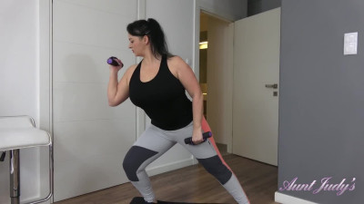 AuntJudys Devon Workout Routine And Pussy Play