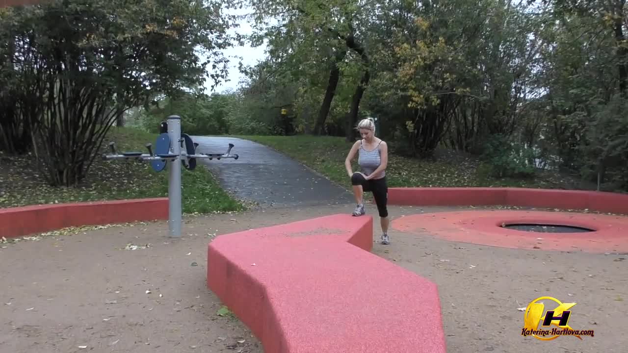 KaterinaHartlova Jump And Running In Public Park LEWD - Porn video | ePornXXX